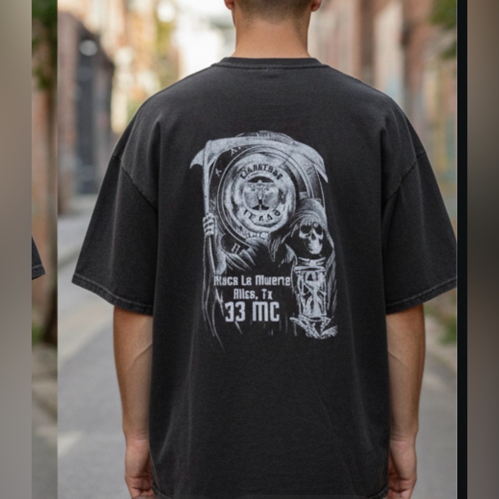 Calavares Texas skull Black Graphic Men's Shirt 3XL